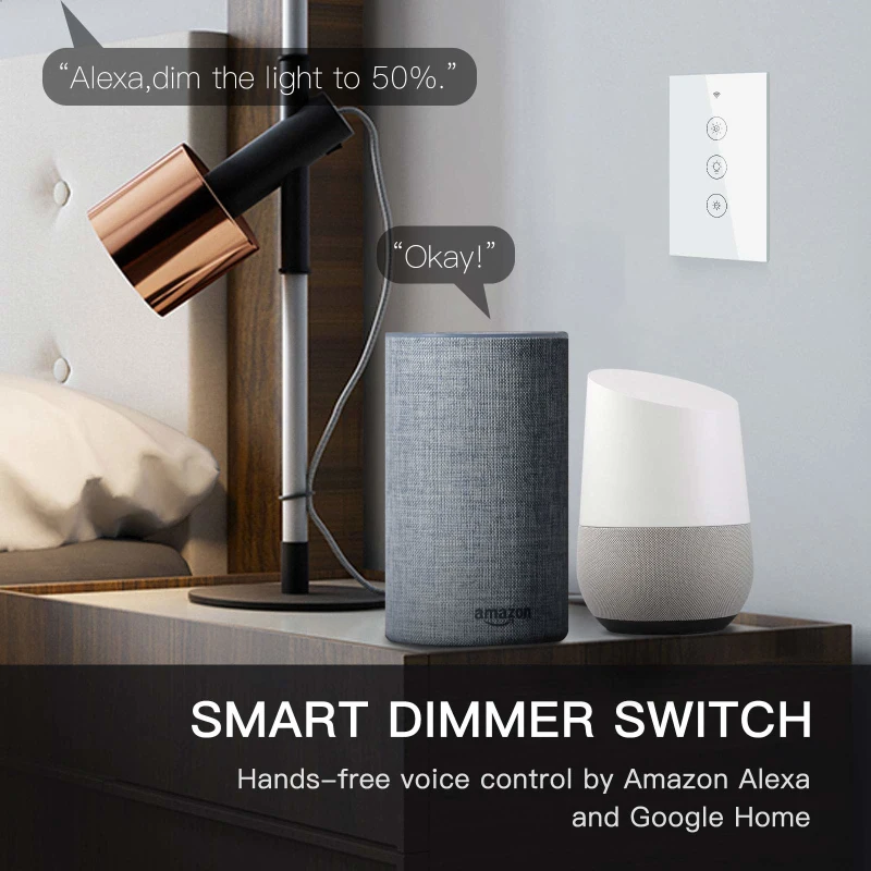 

WiFi RF Smart Light Dimmer Switch 2/3Way Muilti-Control Smart Life/Tuya APP Control Works with Alexa Google Voice Assistants