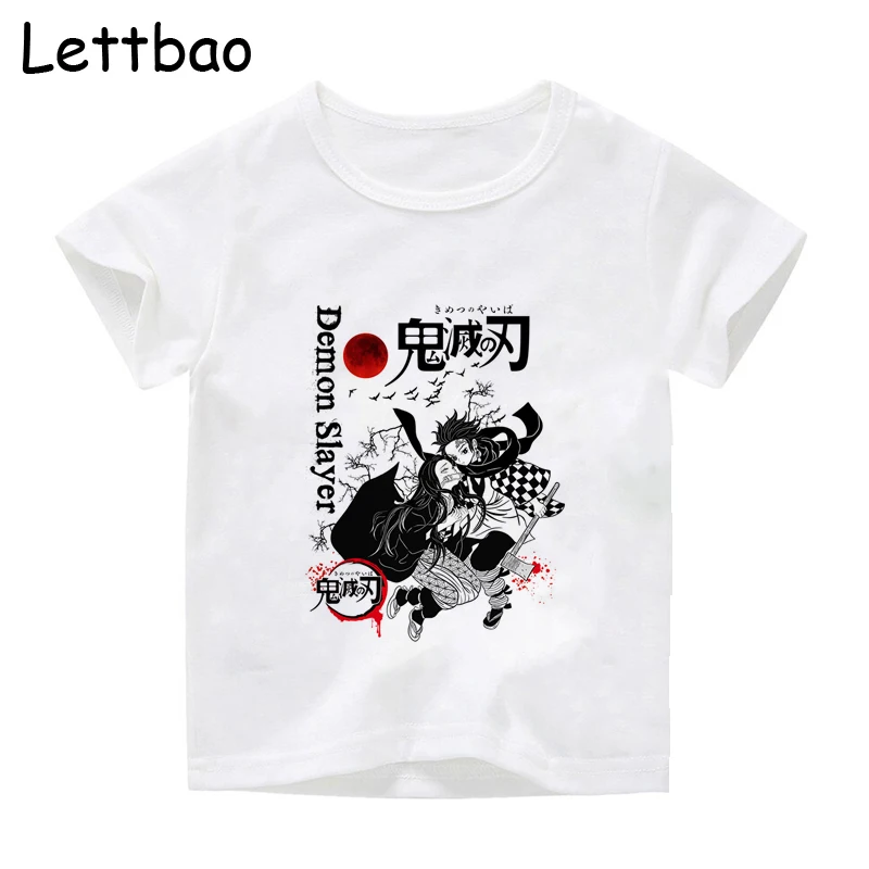 

Kimetsu No Yaiba Demon Slayer T-Shirt Kids Summer T Shirt O-Neck Tops Tee Print Casual Short Sleeve Harajuku Children's Shirt