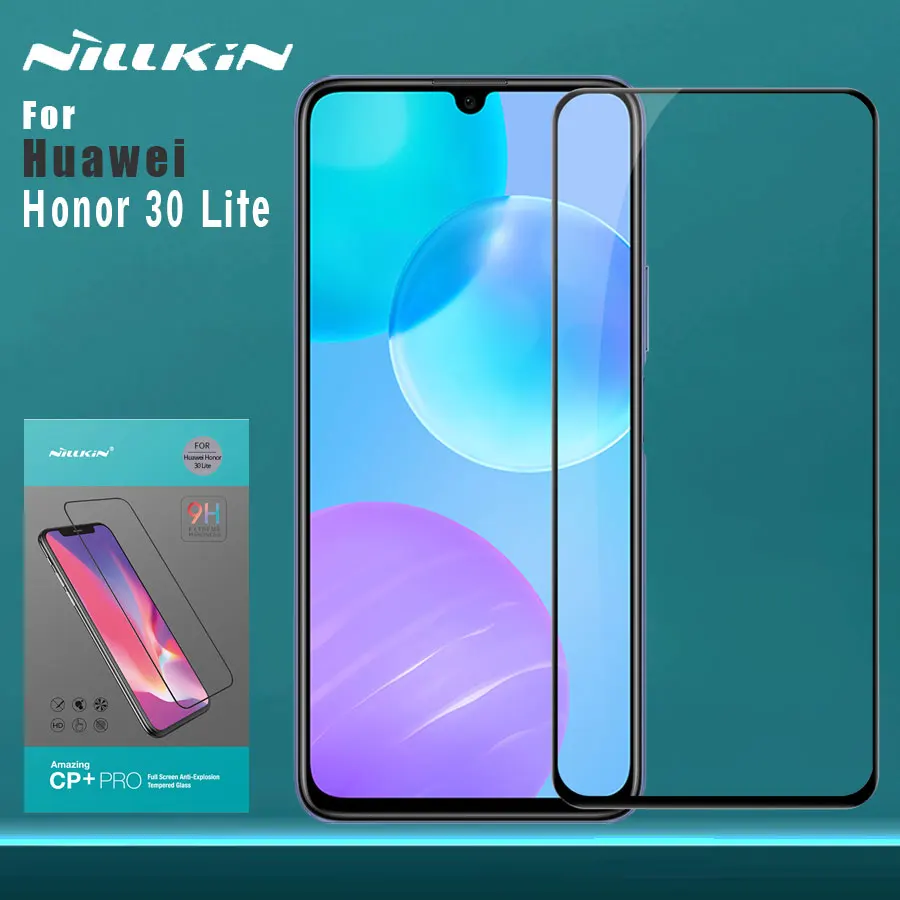 

Защитное стекло Nillkin CP + PRO, закаленное стекло с полным покрытием для Huawei Honor 30 Lite