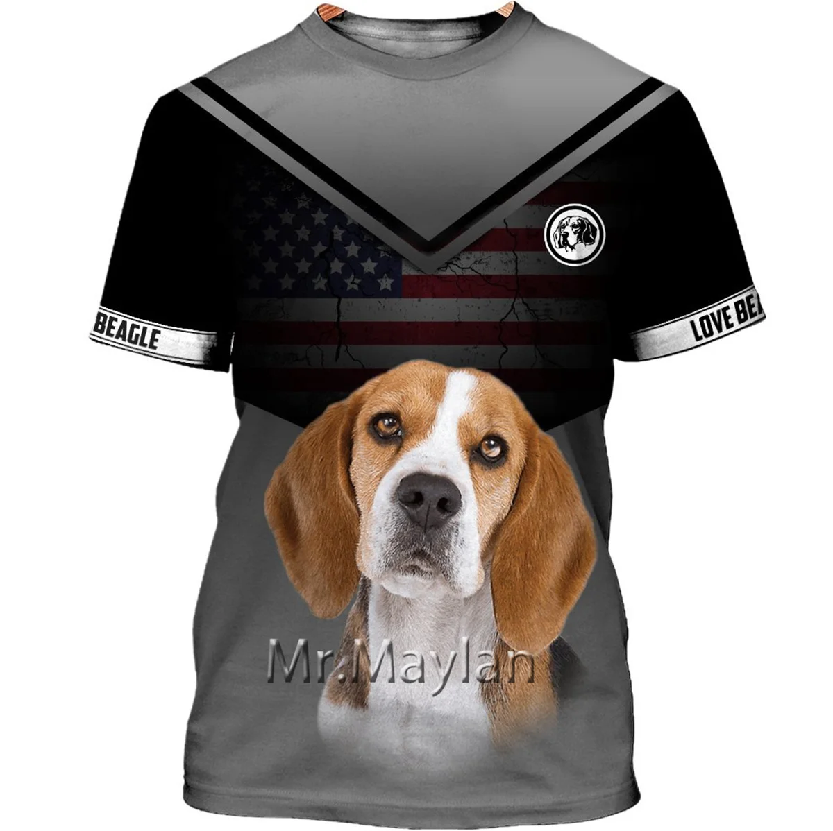 

Летняя спортивная футболка с коротким рукавом и 3D-принтом, размеры 5XL