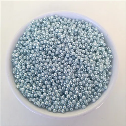 water blue 3 мм отверстие ABS Круглый искусственный жемчуг бусины для шитья одежды ремесла DIY ювелирное ожерелье ручной работы браслеты аксессуары - Цвет: water blue