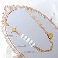 french ins retro neck chain mangxing zircon necklace titanium steel chocker imitation pearl necklace luxury jewelry