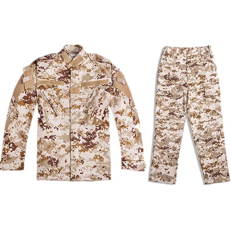 Camouflage set1 Детская армейская военная форма, спецназ, тактические костюмы для мальчиков, одежда, тренировочная камуфляжная Боевая куртка, комплект со штанами, 100-160 - Цвет: Camouflage set1