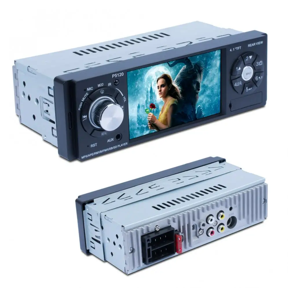 P5120 4,1 дюймов 1 Din Bluetooth автомобильный MP5 плеер TFT экран стерео аудио FM станция Авто видео с пультом дистанционного управления