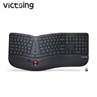 Беспроводная клавиатура VicTsing PC325, USB 2,4 ГГц, эргономичная, для компьютера, ПК, с трекболом и 16 медиа-клавишами, для быстрого доступа
