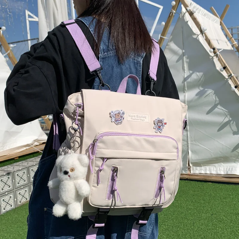 

DCIMOR New Lovely Multifunctional Backpack Teenage Girl Portable Travel Bag Female Small Schoolbag Insert Buckle Women Backpacks