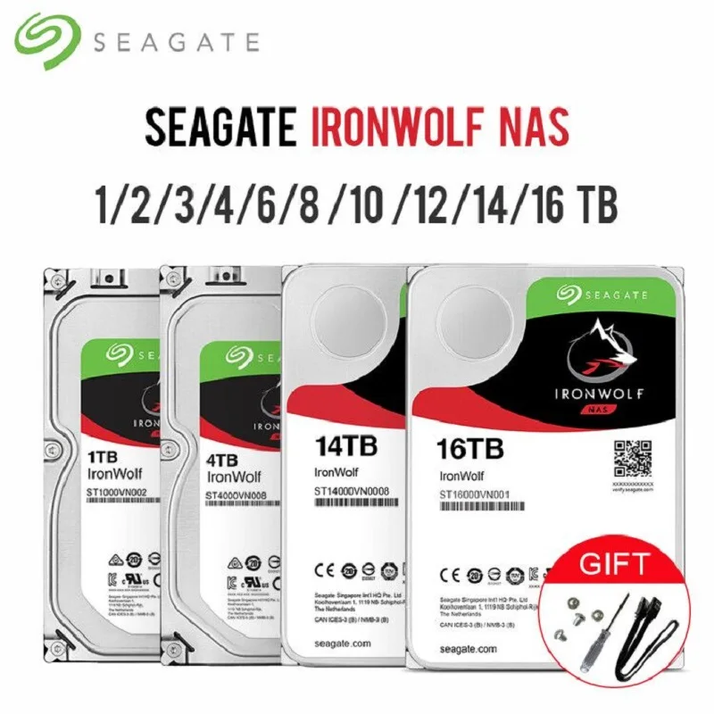 Внутренний жесткий диск Seagate 1 ТБ с интерфейсом IronWolf SATA 3 0 HDD 64 Мб кэш памяти 6