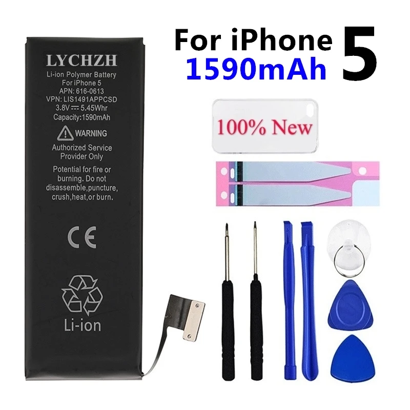 AAAAA 1590 мА/ч с нулевым циклом Мобильный телефон батарея для iphone 5 Apple iPhone 5G Замена