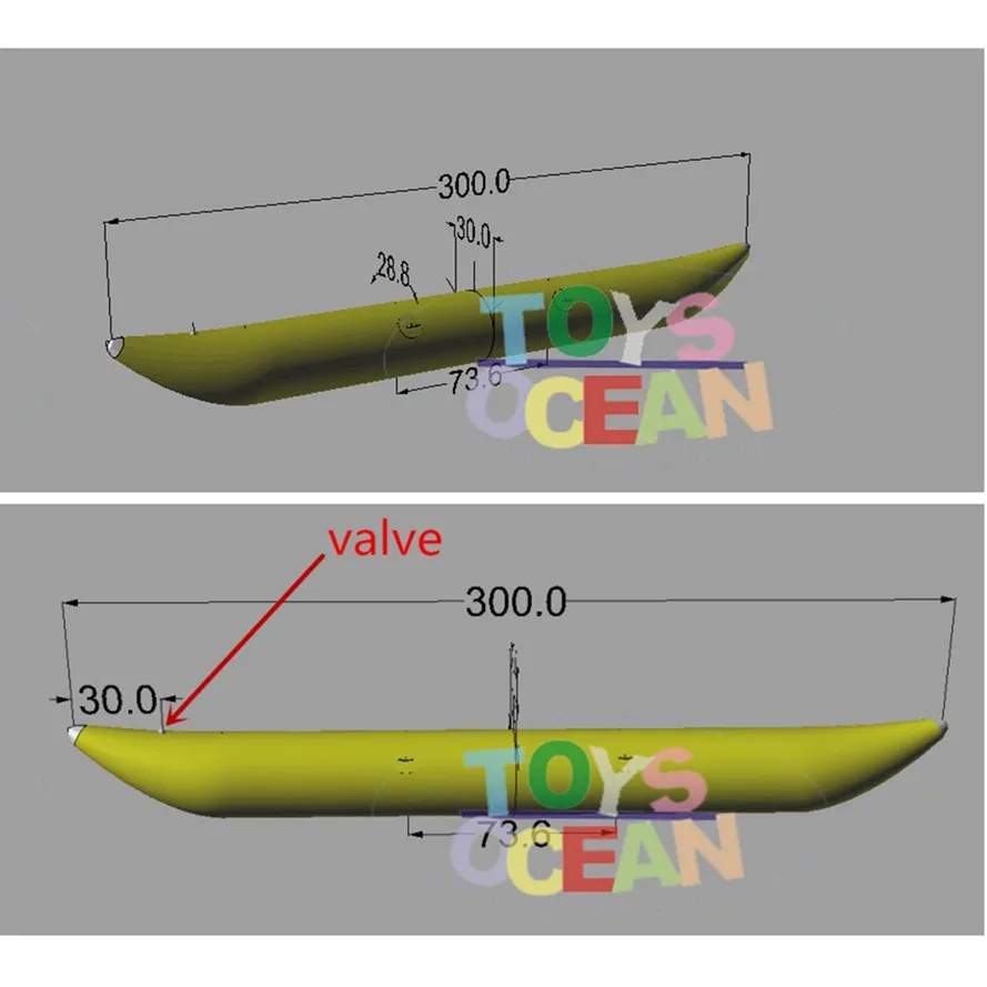 3 м надувные банановые Понтоны для плавающего водного велосипеда|Надувные