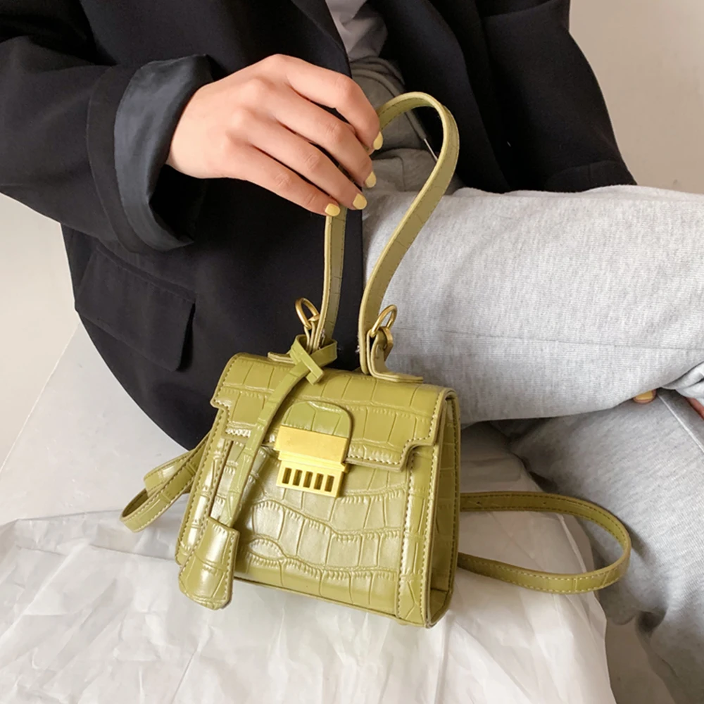 

Сумка-тоут из искусственной кожи, с цепочкой под крокодила, 2021