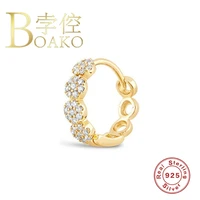 boako 925 sterling silver earrings hoops piercing diamond earrings for women couple jewelry fashionable zircon lurury