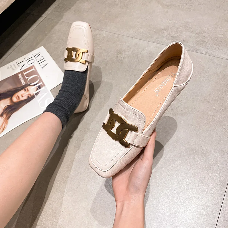 

Womens Derby Shoes Slip-on Square Toe Female Footwear British Style Casual Sneaker Loafers With Fur Leather Summer Slip On New D