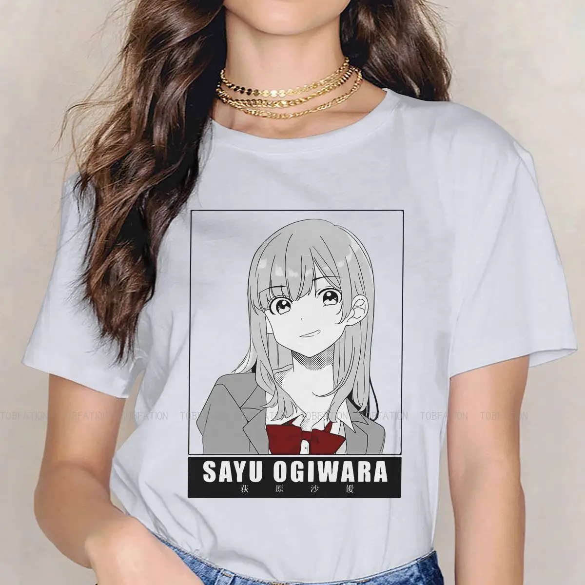 Higehiro Yoshida Sayu Airi Anime Girls T Shirt Sayu Ogiwara Female Tops Graphic Kawaii Tees Ladies 4XL Cotton Tshirt