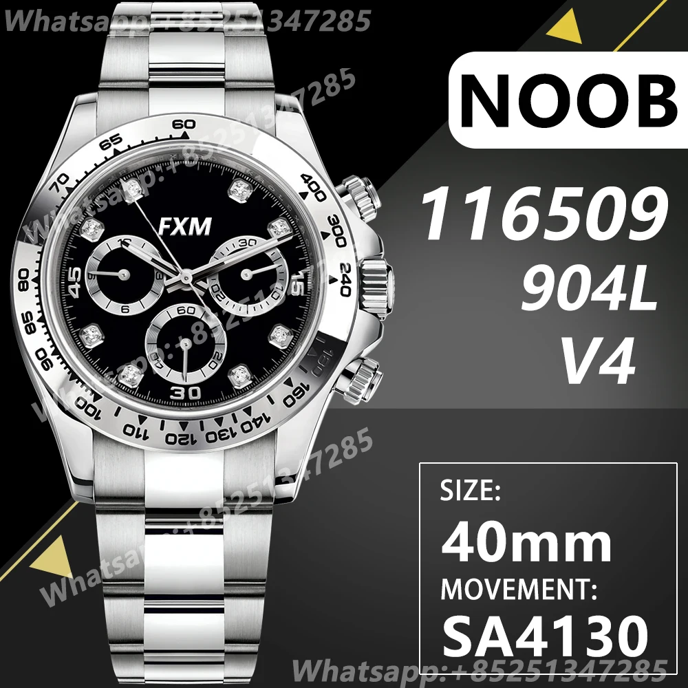 

Мужские автоматические механические Роскошные Брендовые Часы 116509 Noob SA4130 лучшая версия 904L AAA Реплика Super Clone V4 Sports ARF