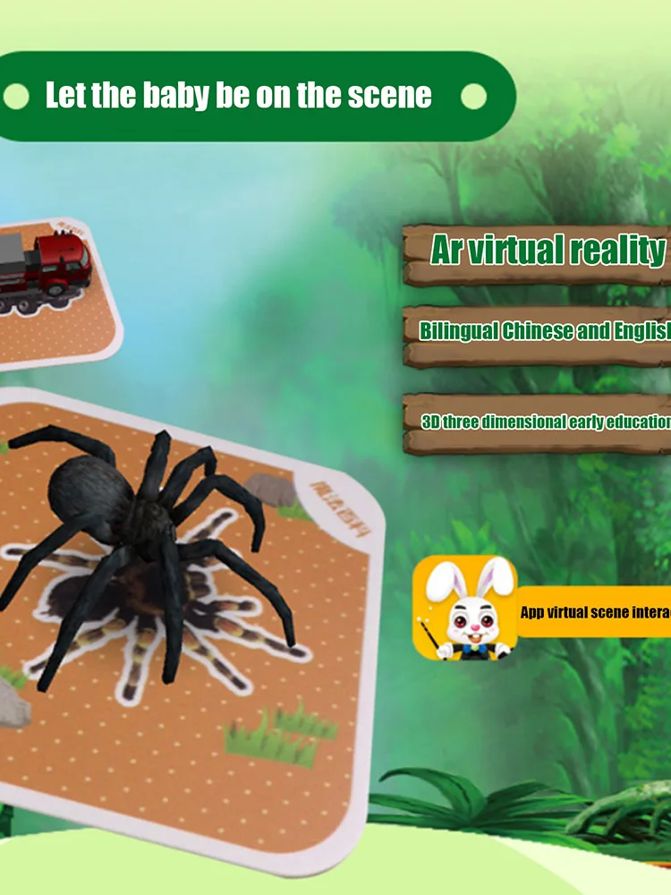 

96 шт., 4D Обучающие карты, яркие животные, интерактивные обучающие игры, веселая обучающая карта виртуальной реальности для раннего развития,...