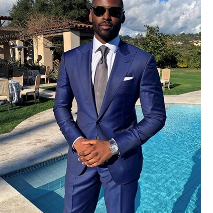 Мужской деловой костюм повседневный приталенный пиджак для свадьбы смокинг