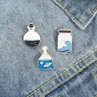 Мультяшный креативный минималистичный дизайн брошь в виде стеклянной бутылки индивидуальный значок с рисунком океана волны планеты распылителя для подарка друзьям