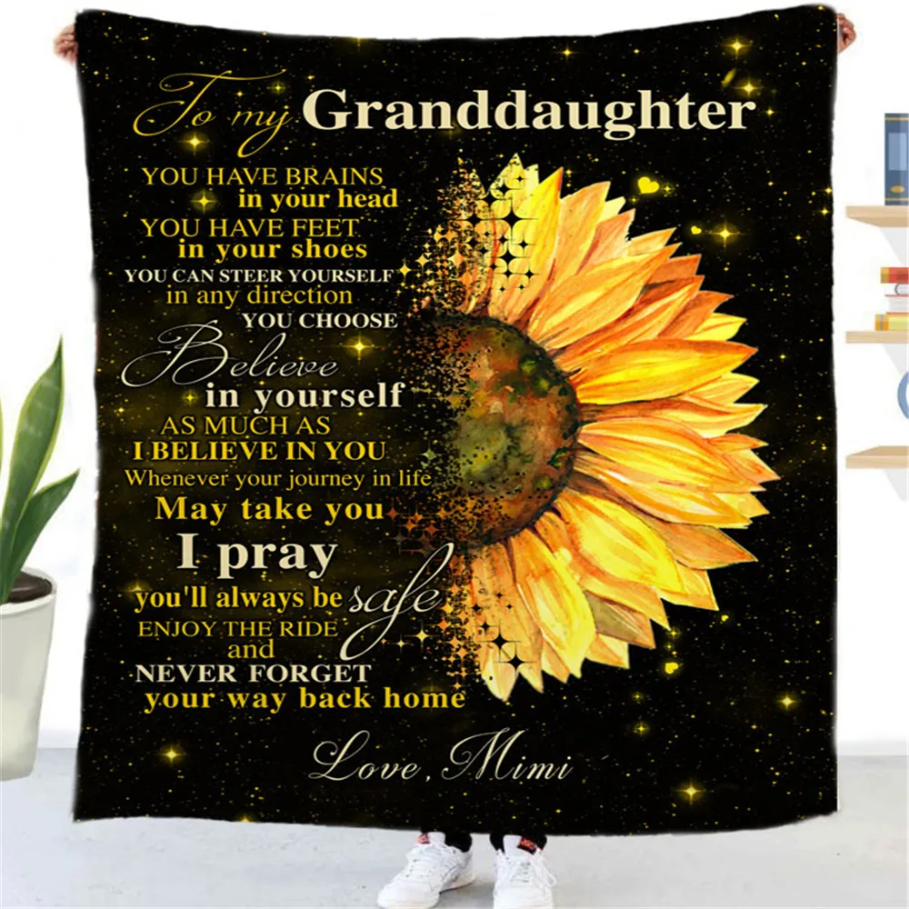 

To My Daughter 3D Printed Fleece Blanket for Beds Thick Quilt Fashion Bedspread Sherpa Throw Blanket Adults Kids