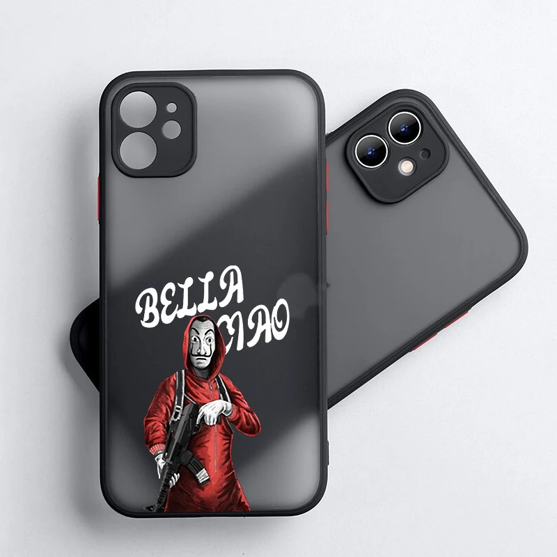 La casa de papel Phone case for iPhone 14 11 12 13 pro mini XS MAX plus transparent coque Money Heist House Paper