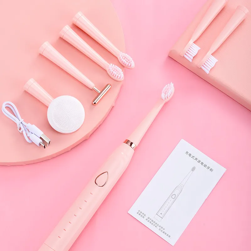 

Multifunction Electric Toothbrush Soft Hair 6-Speed Adult USB Charging Ultrasonic Vibration Electric Toothbrush