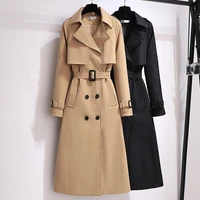 women trench coat with belt 2021 autumn lady clothes coat casaco feminino harajuku abrigo mujer long trench femme