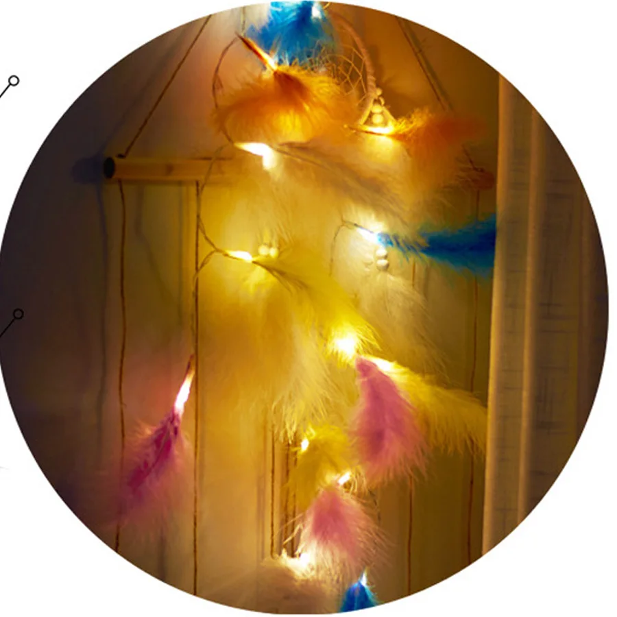 

Girl's heart feather battery light string decorative lamp Christmas party party party decorative light stringA155