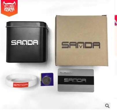 SANDA Box Новинка, оригинальные металлические часы, подарочные коробки, чехол из нержавеющей стали, коробка для хранения часов,, роскошная мода, спортивный стиль, caja metalica negra - Цвет: SANDA Box