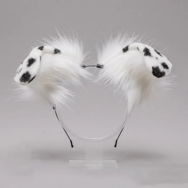 Пушистая плюшевая складная повязка на голову с кошачьими ушками контрастный