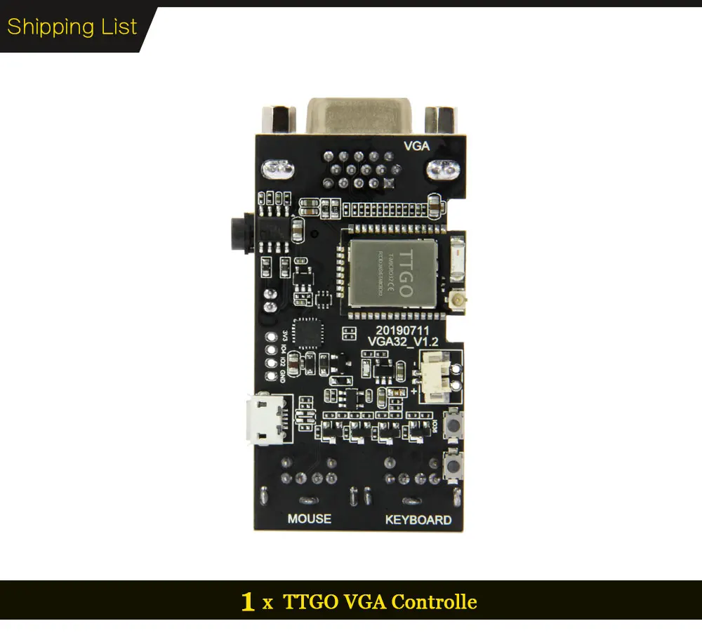 TTGO VGA32 V1.1 контроллер PS/2 мышь и клавиатура графика контроллера Library игровой двигатель и терминал ANSI/VT для ESP32