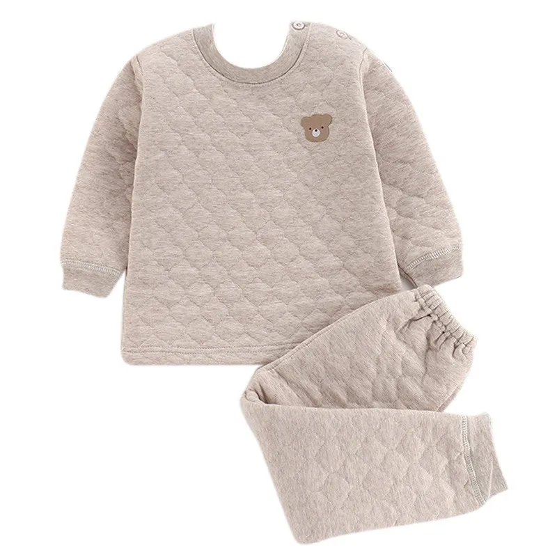 Одежда для маленьких мальчиков пижамный комплект малышей детское стеганое