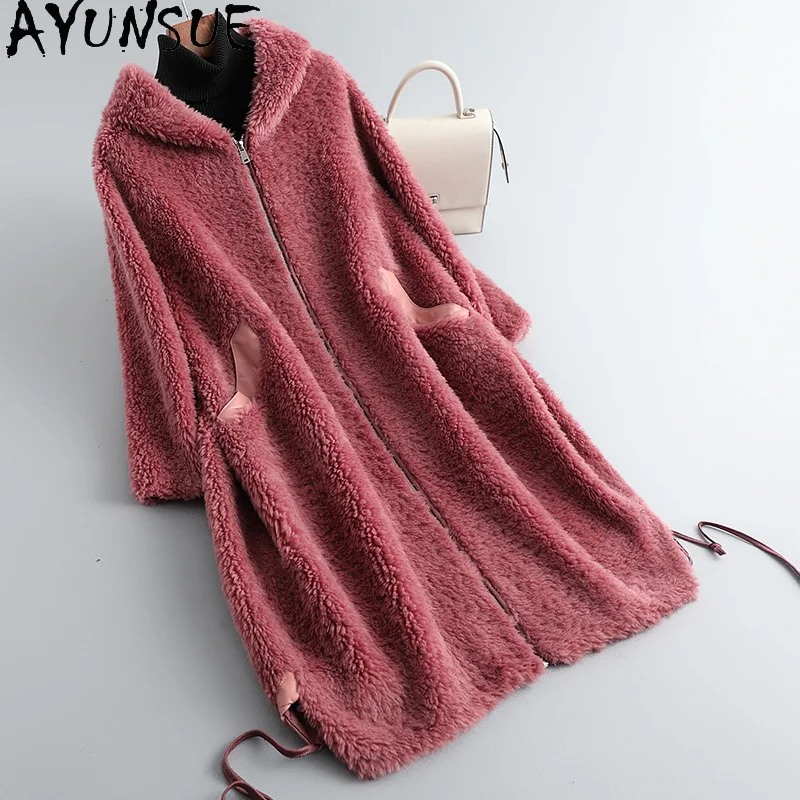 Женское шерстяное пальто с капюшоном повседневная куртка из овечьей шерсти