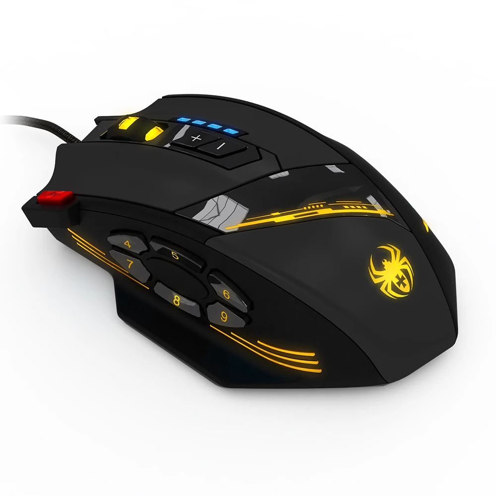 

Wired USB Optical Gaming Mouse 12 Programmable Buttons Computer Game Mice 4 Adjustable DPI 7 LED Lights Mouse for Game Players