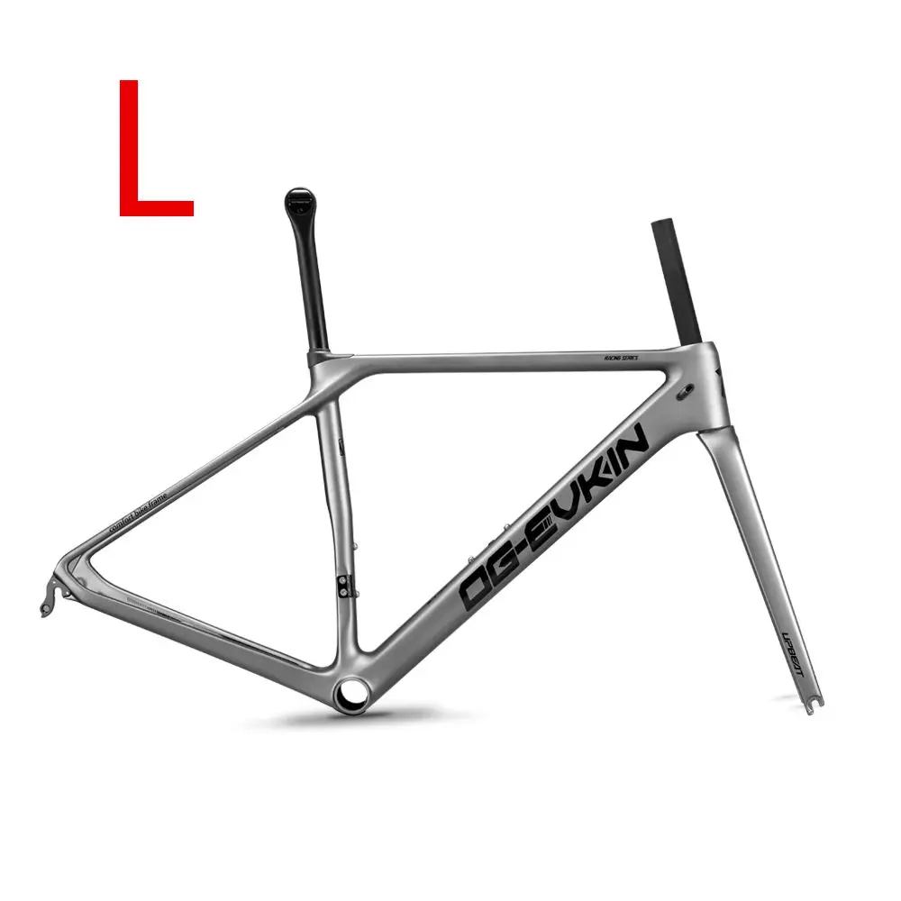 Space Gray-B86-L OG-EVKIN CF-025 карбоновая дорожная Рама V-Brake велосипедная Рама BB86 карбоновая рама Di2 и механическая велосипедная Рама Telaio Carbonio Strada - Цвет: Space Gray-B86-L