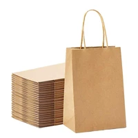 50pcs brown paper bags party treat sweet paper bags kraft paper bags party supplies for celebrations 21x8x15cm