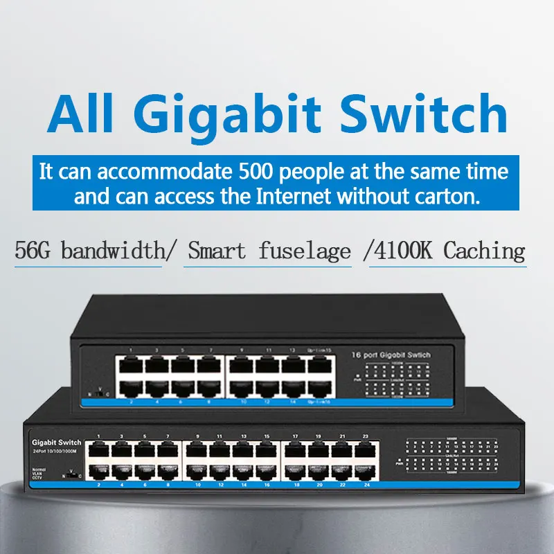 16 портов RJ45 Gigabit Ethernet коммутатор lan коммутатор ethernet переключатель для ip-камеры AP беспроводной