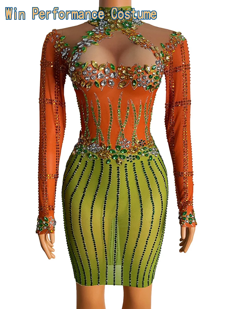 Модное женское боди Стразы большой эластичный костюм для ночного клуба бара