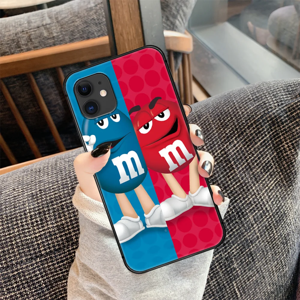 

M &M'S Chocolate Candy Phone Case Cover Hull For iphone 5 5s se 2020 6 6s 7 8 12 mini plus X XS XR 11 PRO MAX black Waterproof