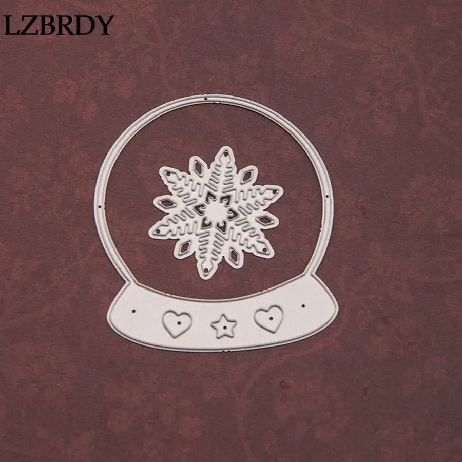 Нежный хрустальный шар со снегом цветком звездой сердцем тиснением