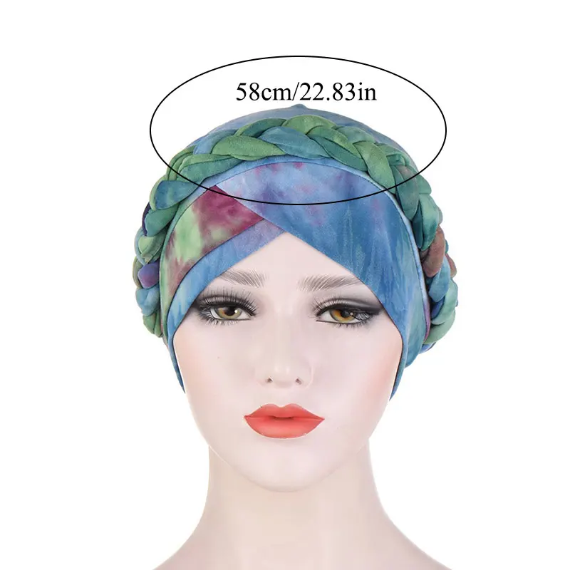 Женский Эластичный Тюрбан шапка модная шапочка с перехлёстом в стиле ретро