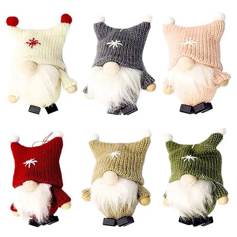 

Рождественские украшения в форме ручки с двумя шарами шляпа лес старика вязаный кулон Безликий куклы кулон Подвеска гномов-6 Цвет