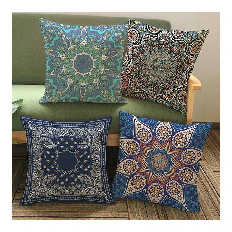 

Thailand Decorative Cushion Cover Sofa , Meditation Pillowcase, Ethnic Buddism Floor Cushion, Boho Mandala Pillow Cases 45x45cm