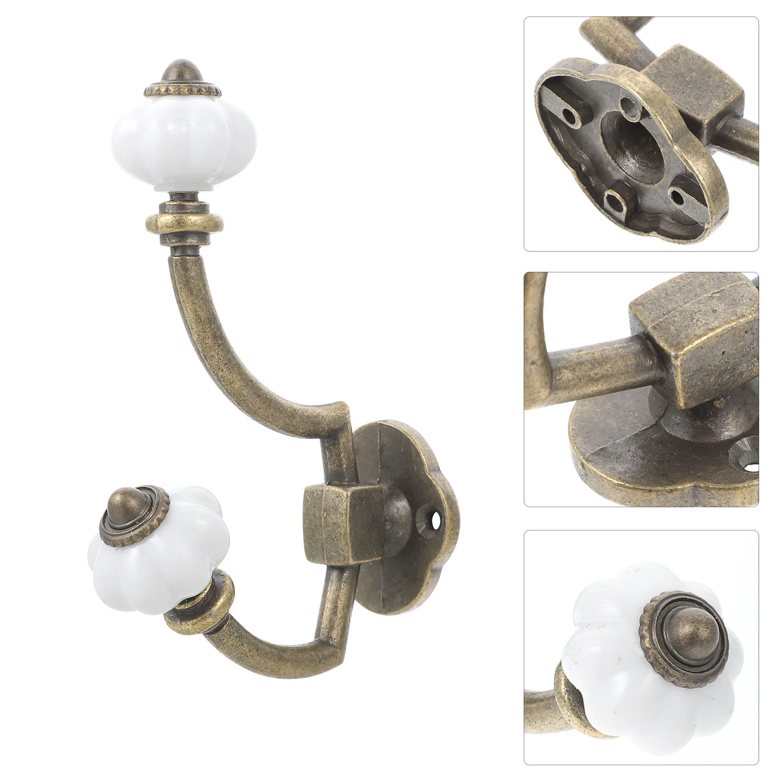 

2 Pcs Clothes Hooks Vintage Alloy Hook Closet Decorative Hook Wall Hat Holder