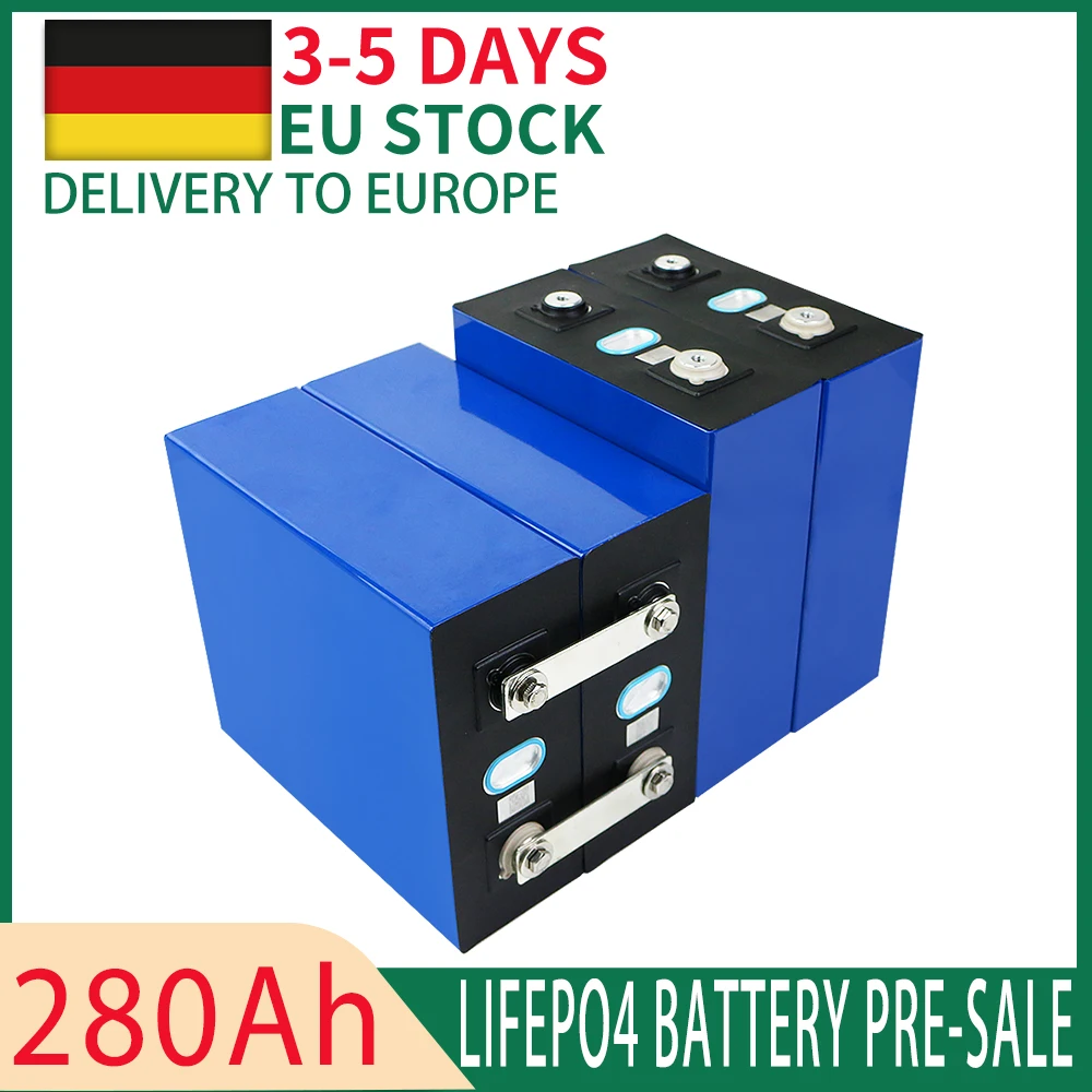 

4PCS 3.2V 280Ah Lifepo4 battery 12v lithium iron phosphate battery pack Solar caravan battery pack RV EU US TAX FREE