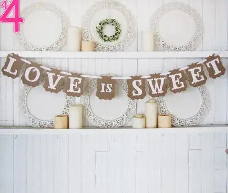 Винтажный Свадебный Бантинг Баннер фото стенд реквизит знаки Гирлянда свадебный