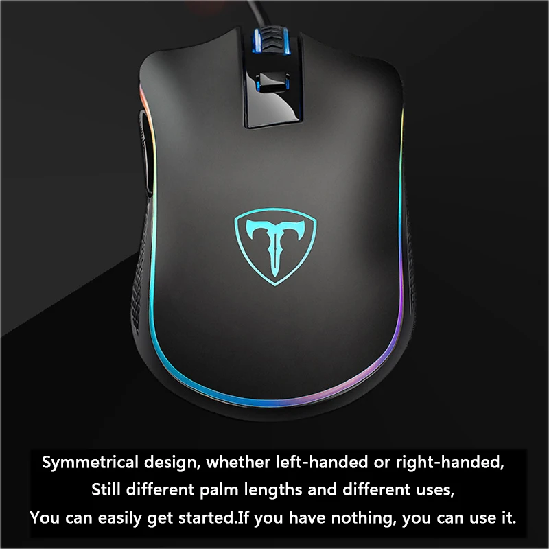Игровая мышь T12 PUBG 6 уровней 5000DPI USB Проводная игровая с 9 клавишами RGB-подсветкой