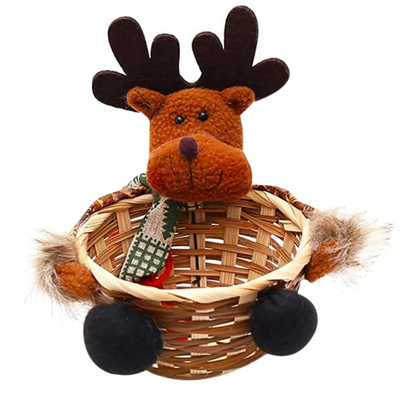 

Рождественская корзина, коробка для хранения конфет на Рождество, профессиональная и привлекательная подарочная корзина с имитацией лося