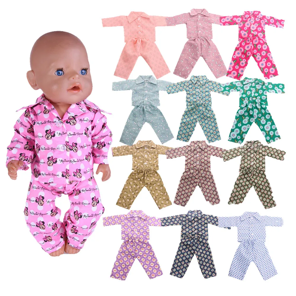 

Pajama Sets Fit 18Inch And 43Cm Reborn Baby Doll Clothes Optional Suit Casulal Household Apparel Toys For Girls,Our Generation
