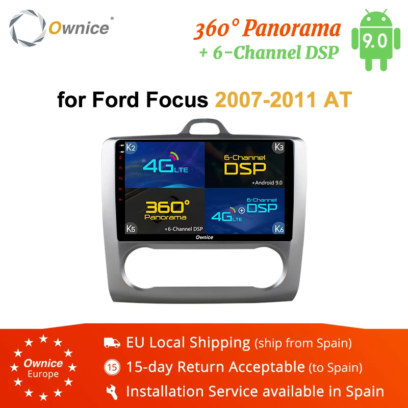 Ownice K3 K5 K6 2DIN Android 8,1 Восьмиядерный автомобильный Радио dvd-плеер для Ford FOCUS 2007 2008 2009 2010 2011 Navi gps 4G LET DSP