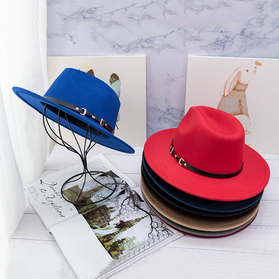 Мужская шляпа с широкими полями 7 см искусственная шерсть фетровая для женщин и