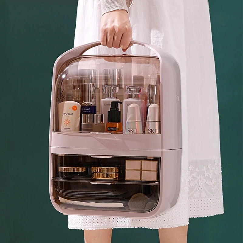 

Новый ящик для хранения косметики Органайзер большой емкости водонепроницаемый и пыленепроницаемый ящик для хранения косметики в ванной